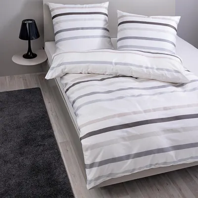 Produktbild von Janine Mako-Satin Bettwäsche J.D. 87101 taupegrau 155x220 cm + 80x80 cm
