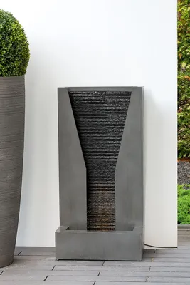 Image de Gilde Brunnen, rechteckig, "Cascata", Stahl, grau, VE 1, L. 25 cm, B. 46 cm, H. 92 cm 55027 4063387550274