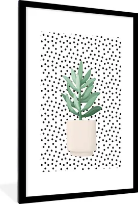 Produktbild von MuchoWow® MuchoWow® Gerahmtes Poster Pflanzen - Sukkulenten - Pflanzgefäß 60x90 cm - Poster mit zchwarzem Bilderrahmen - Dekoration - Wandposter Wohnzimmer - Hochwertig