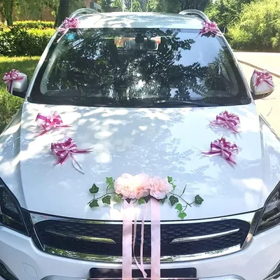 Imagen del producto de Solidchoice - Adorno para coche con flores artificiales, ideal para bodas