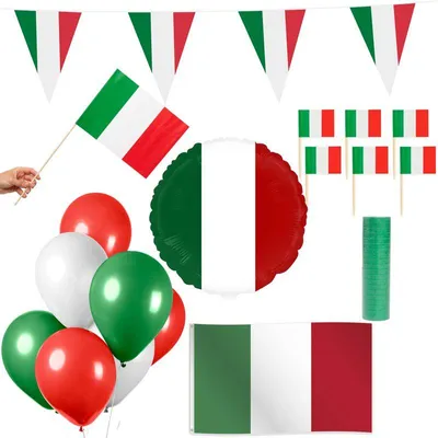 Produktbild von Italien Party Deko Set 74 tlg. Partyset Partydeko rot grün weiß