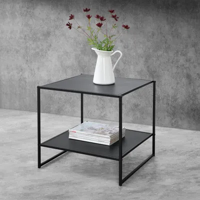 Produktbild von [en.casa] Odkládací stolek 51cm x 53cm x 51cm Konferenční stolek Rozkládací stolek s policí Konferenční stolek Noční stolek