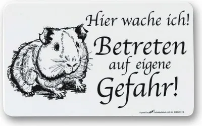 Produktbild von Spaßschild - MEERSCHWEINCHEN... Betreten auf eigene Gefahr! - 308521 - Gr. 25cm x 15cm