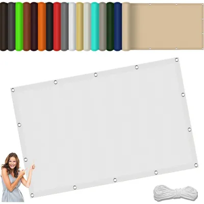Produktbild von Sonnensegel Rechteckig 125 x 320 cm, Weiß, Polyester, Wasserabweisend