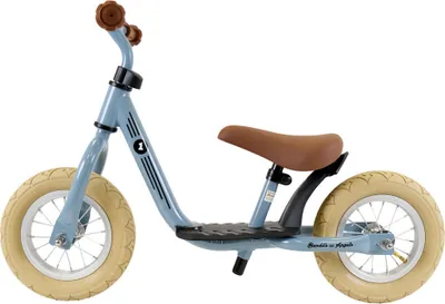 Produktbild von Bandits & Angels Metall-Laufrad Starter Retro Petrol Blau mit Trittbrett ab 2 Jahren – blaues Laufrad – verstellbarer Sattel 29 bis 39 cm – für Jungen und Mädchen – niedriger Einstieg mit Trittbrett