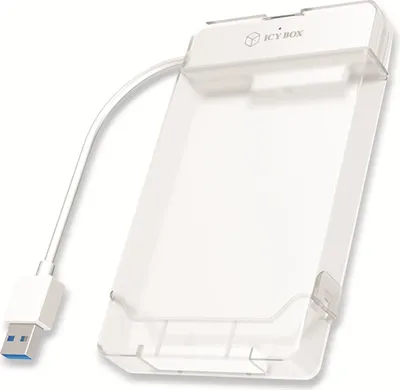 Produktbild von ICY BOX IB-AC703-U3, USB 3.2 Gen 1 zu 2,5" SATA Festplatten (9,5 mm Höhe) Adapter Kabel mit Schutzbox, Zugriff LED, USB 2.0 compatibel, weiß, HDD / SSD-Gehäuse, 2.5", Serial ATA III, 5 Gbit/s, Hot-Swap, Weiß