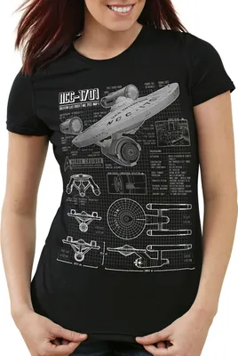 Produktbild von style3 NCC-1701 Damen T-Shirt christopher pike trek trekkie star, Farbe:Schwarz, Größe:XS