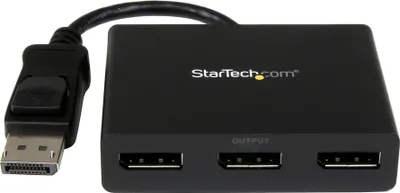 Produktbild von StarTech.com 3-Port Multi Monitor Adapter - DisplayPort 1.2 MST-Hub auf Dual 4K 30Hz & 1x 1080p - Video-Splitter für den erweiterten Desktop-Modus nur auf Windows-PCs - DP auf 3x DP-Monitore (MSTDP123DP) - Video-Verteiler - Desktop - AC 100/230 V - für P/N