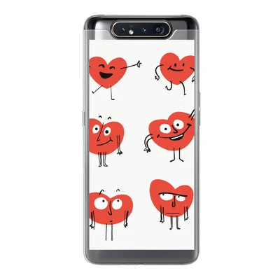 Produktbild von MuchoWow® Handyhülle Schutzhülle Hülle für Samsung Galaxy A80 Eine Illustration von neun Herzen mit Emotionen Silikon Softcase Handy Hülle - Schutzdeckel