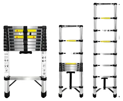 Produktbild von Teleskopleiter, teleskopisches Design, rutschfeste Füße, 2.6m