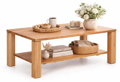 Produktbild von Sofatisch Kernbuche Couchtisch mit Rollen 115x70 #4289