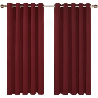 Obrázek produktu pro Zatemňovací závěsy, ochrana proti chladu, závěsy do obývacího pokoje, rozměry 138x168 cm, červená barva, sada 2 kusů