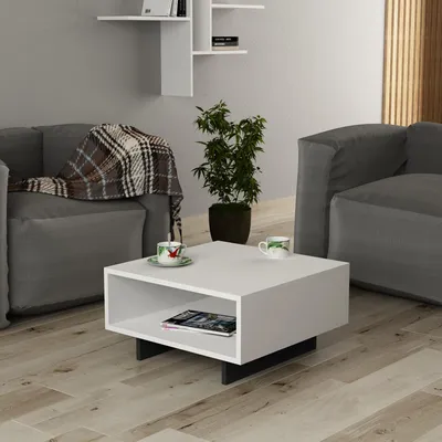 Produktbild von Skye Decor, Hola- Hola DTE, Weiß,,Anthrazit, Couchtische, 32x60x60 cm, 100% Melaminbeschichtete Partikelplatte
