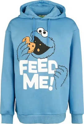 Produktbild von Sesame Street Kapuzenpullover Damen Cookie Monster - Feed Me! - Oversize blau M