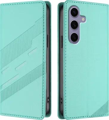 Obrázek produktu pro Pouzdro pro Samsung Galaxy S24 FE,Polyuretankožené peněženkové pouzdro s přihrádkou na karty a funkcí stojánku Türkis