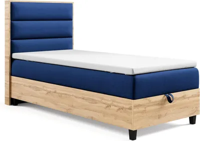 Produktbild von Trinity K-1 Boxspringbett 100x200 mit Bettkasten und Bonellfederkernmatratze | Einzelbett mit Topper und Kopfteil | Mit Liefer- und Aufbauservice