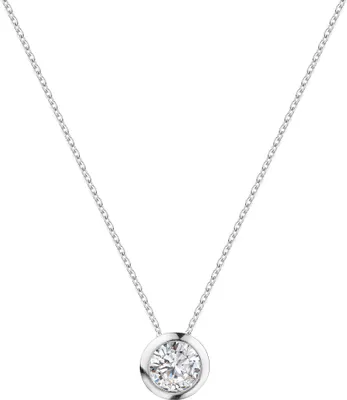Produktbild von Celesta Silber Anhänger mit Kette 925 Silber rhodiniert 925/- Sterling Silber 45+5cm weiß 360250260-1