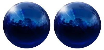 Dekorative Edelstahlkugeln 90 mm, 2 Stück, reflektierend, blau