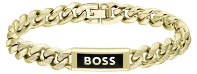 Produktbild von BOSS Jewelry Gliederarmband für Herren Kollektion KASSY EMBLEM aus Gelbgold mit