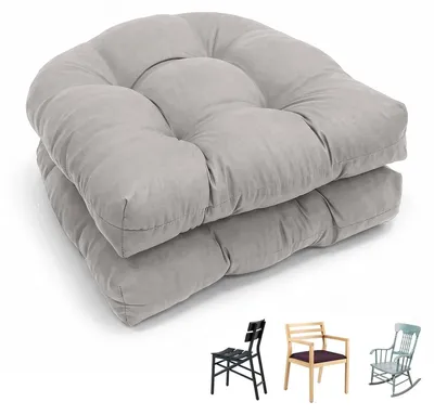 2er-Set Sitzkissen 48x48x8 cm, halbrund, wasserdicht, für Garten & Büro