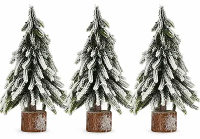 Produktbild von Holz Tannenbaum H 20 cm und H 27 cm Dekotannenbaum kleiner Christbaum - Tischdeko Baum Weihnachten - Weihnachtsbaum klein für Tisch