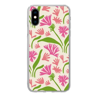Produktbild von MuchoWow® Handyhülle Schutzhülle Hülle für iPhone X Blume - Muster - Blatt Silikon Softcase Handy Hülle - Handyhülle