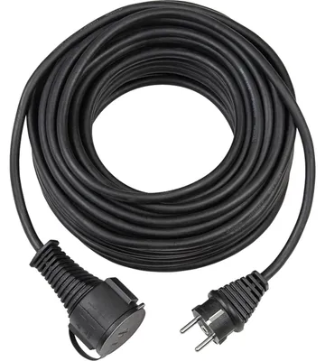 Produktbild von Brennenstuhl Qualitäts-Gummi-Verlängerungskabel IP44 5m schwarz H05RR-F 3G1,5, 1161420