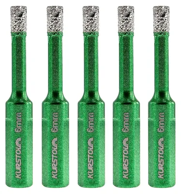 Produktbild von Porzellanfliesen Diamant Bohrer Bits, Trockene Diamant Lochsäge Set, 5 Stück, 6 mm, für Keramik