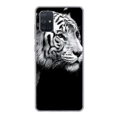 Produktbild von MuchoWow® Handyhülle Schutzhülle Hülle für Samsung Galaxy A71 Tiger - Wilde Tiere - Licht Silikon Softcase Handy Hülle - Kartenbesitzer