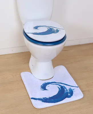 Produktbild von Wc Sitz Toilettendeckel Klodeckel blau Klobrille Toilettensitz Mdf Klositz Welle