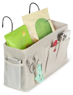 Image de A. Sac suspendu pour lit, taille M, en lin, 12 x 37 x 20 cm