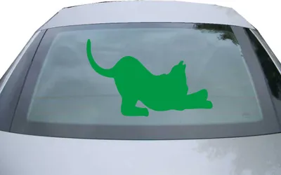 Produktbild von Indigos UG - Aufkleber Heckscheibe & Motorklappe DE7034 - grün - 600x370 mm - liegende Katze - Cat - Auto Scheiben Fenster Heckklappe Tuning Racing JDM - Die cut
