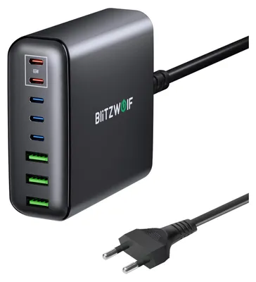 Produktbild von 50W 8-Port USB PD Ladegerät 3 USB-A + 5 USB-C PD3.0 QC3.0 AFC FCP PPS APPLE Schnelllade-Desktop-Ladestation