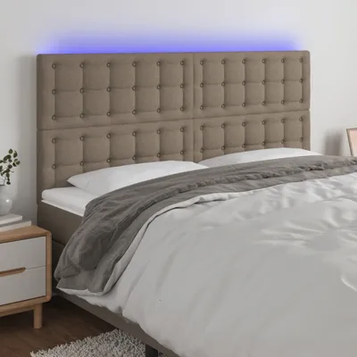 Produktbild von Möbel LED Kopfteil Taupe 200x5x118/128 cm Stoff - Kopfteile 3122884