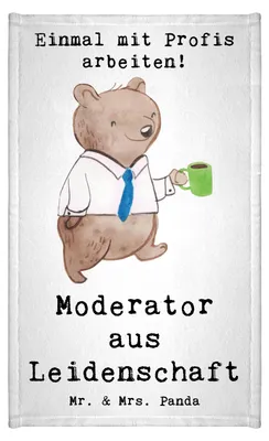 Produktbild von Mr. & Mrs. Panda Handtuch Moderator Leidenschaft - Weiß - Geschenk, Klein, Frotteetuch, Frotteehandtuch, Gästehandtuch 30x50