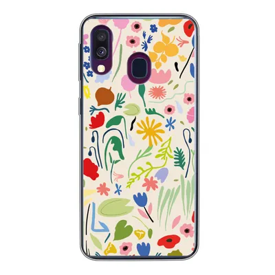 Produktbild von MuchoWow® Handyhülle Schutzhülle Hülle für Samsung Galaxy A40 Blumen - Muster - Pflanzen Silikon Softcase Handy Hülle - Handy-Tasche