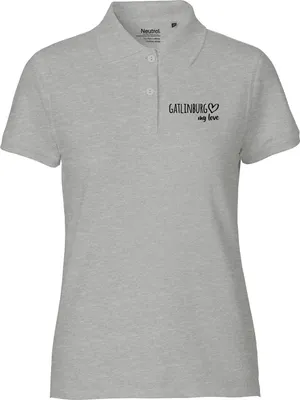 Produktbild von Huuraa Damen Polo Shirt Gatlinburg my love XL Sport Grey Bio Baumwolle Fairtrade Poloshirt Geschenkidee