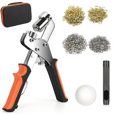 Produktbild von Ösenstanzer-Set mit 300 Ösen 10 mm, Magnetösenpresse Lochzange für Banner Planen Stoffe