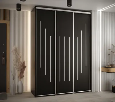 Obrázek produktu pro Šatní skříň ASIRI 8 - 180/60 cm, černá / stříbrná