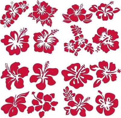 Produktbild von Auto-Stickers - Reflexsicher - Hibiskus-Blumen - Dekoration - Wasserfest - für Auto, LKW, Motorrad - Vinyl, Farbenfroh, Draußen, 4 Stück - hawaiianische Auto-Stickers