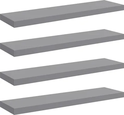 Immagine prodotto di vidaXL Mensole galleggianti da parete 4 pz. Grigio 90x23,5x3,8cm MDF