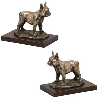 Image de Art-Dog Statuette décorative – Bouledogue français – avec socle en marbre blanc