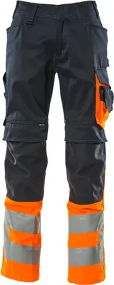 Produktbild von Mascot Leeds Arbeitshose Gr. 90C48 schwarzblau/hi-vis orange