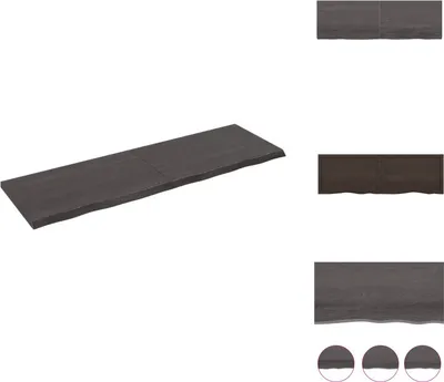 Produktbild von vidaXL Wandregal Dunkelgrau 160x50x(2-4) cm Massivholz Eiche Behandelt -  Wandregale