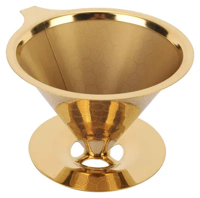 Kaffeefilter aus Edelstahl, Gold, 12,5 cm, wiederverwendbar