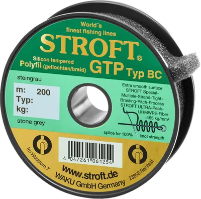 Produktbild von Stroft GTP Typ BC Baitcaster Schur Geflochten Grau 200m BC5 0,25mm 13kg