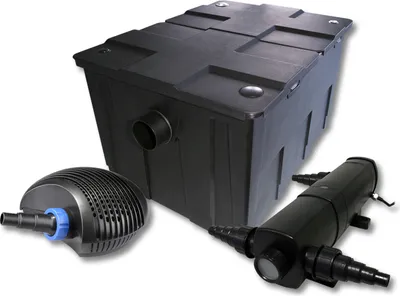 Produktbild von SunSun Komplettset: CBF-550 Teichfilter bis 60000 L Teichfilteranlage als Durchlauffilter, CTF-6000 SuperECO Teichpumpe 6000l/h 40W, CUV-218 Teichklärer UVC Klärer mit 18W