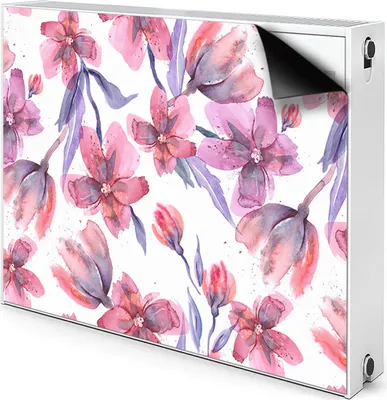 Produktbild von Magnet Heizkörper-Abdeckung Verkleidung Abdeckung Heizkörperabdeckung 90x60 cm  - Pastell, Blumen