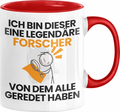 Produktbild von Forscher Geschenk Tasse Lustige Geschenkidee Geburtstag für Forscher Ich Bin Dieser Legendäre Forscher Von Dem Alle Geredet Haben Kaffee-Becher (Rot)
