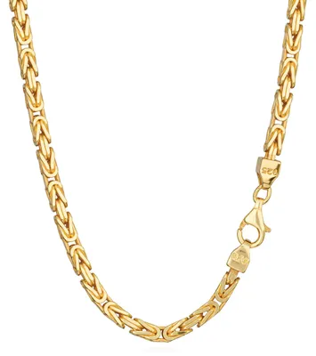 Produktbild von Halskette 55cm Königskette 925 Silber Gelbgold vergoldet 4-fach di. 3,9mm breit